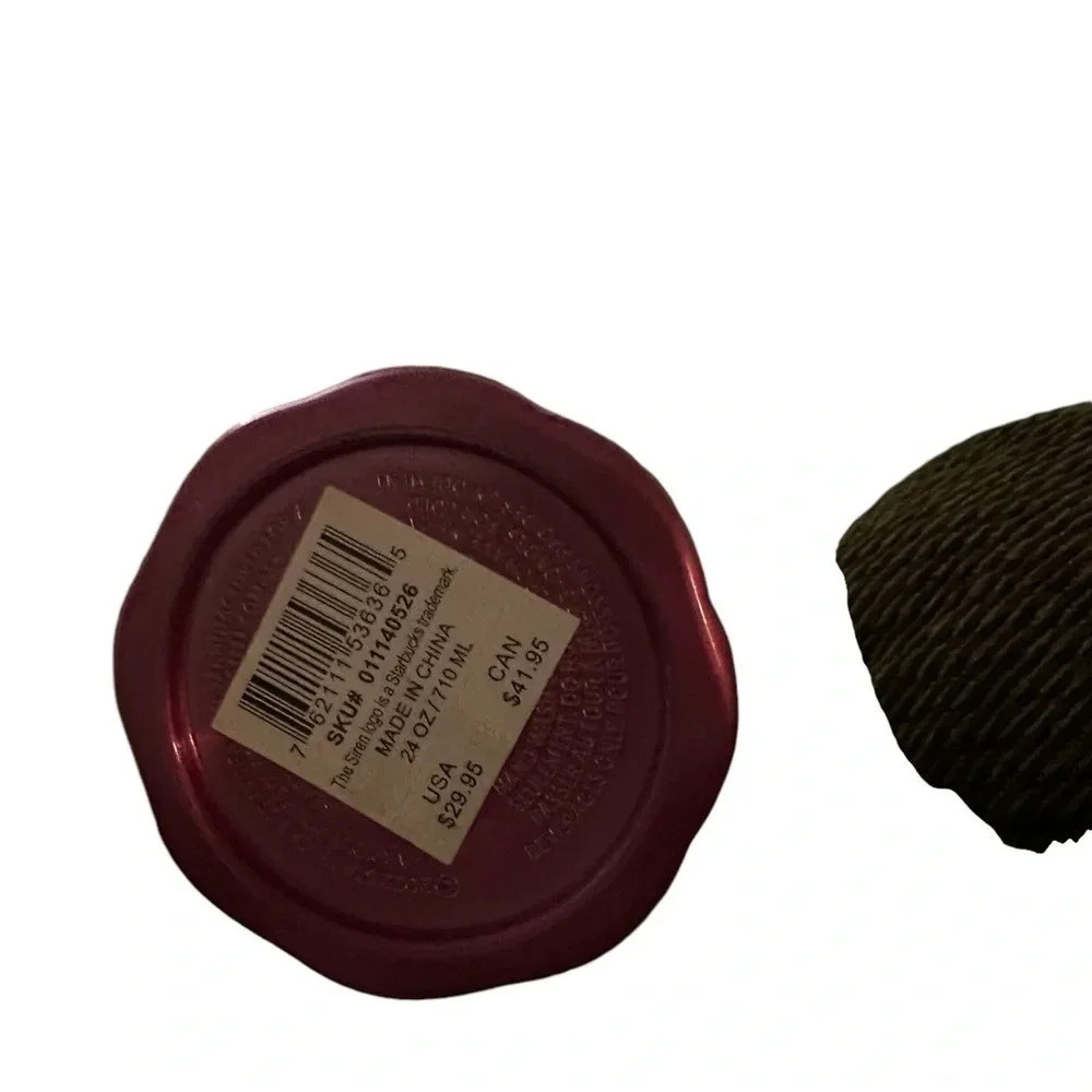 Starbucks 2023 Stainless Steel Petunia Cold Cup Pink 24oz Yellow Lid Straw - Picture 4 of 5